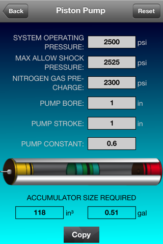 Hydraulic Accumulator Calculator screenshot 3