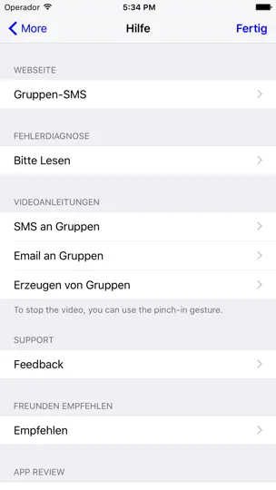 Screenshot von Gruppen-SMS Lite auf dem iPhone 3