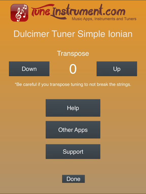 Dulcimer Tuner Simple Ionian iPad screenshot