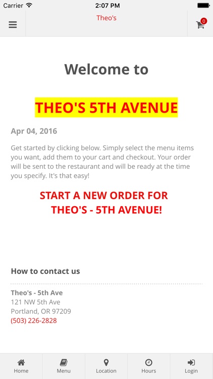 Theo's Online Ordering