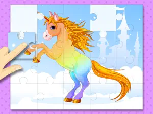 Cute Ponies & Unicorns Jigsaw Puzzles : free logic game for toddlers, preschool kids and little girls screenshot #2 for iPad