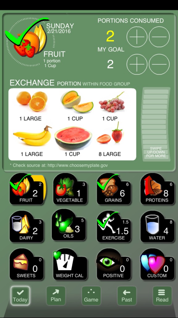 【图】Checkoff Portions Diet Tracker – Visual Group Exchanges(截图1)