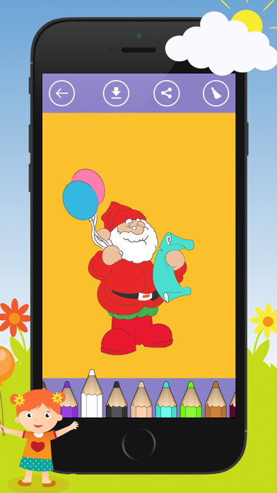 Screenshot #2 pour Livre à colorier de Noël pour les enfants: avec beaucoup de photos comme le Père Noël, bonhomme de neige, des elfes et des cadeaux. (Christmas Coloring Book)