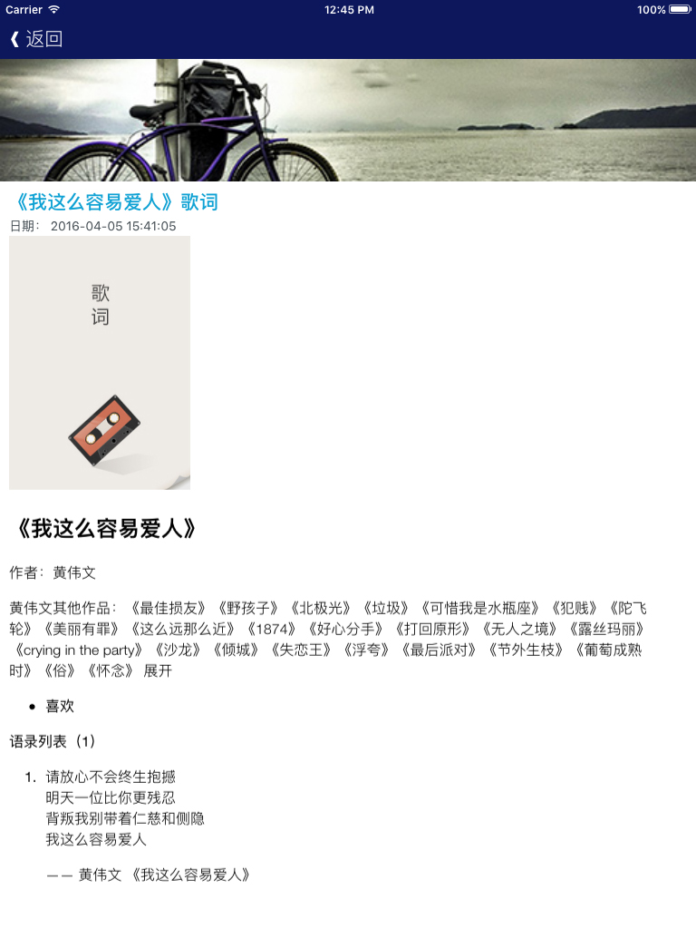 聆听音乐之经典歌词 - 那些歌词里温暖而美好的故事 screenshot 4