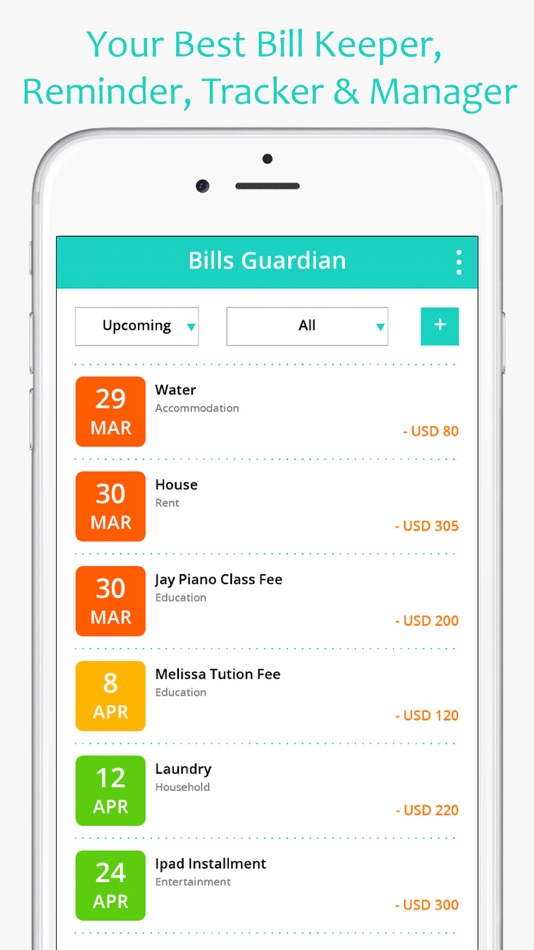 #1. Bills Guardian - Bill Keeper, Reminder & Tracker (iOS) 由: Zinitt