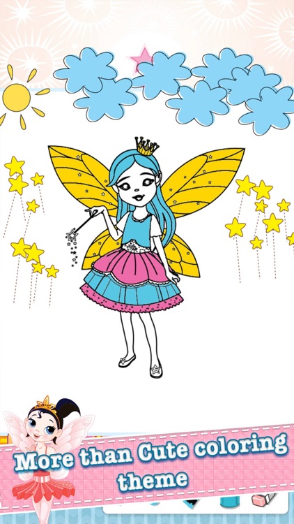 Fairy Princess Drawing Coloring Book - Cute Caricature Art Ideas pages for kids screenshot-3