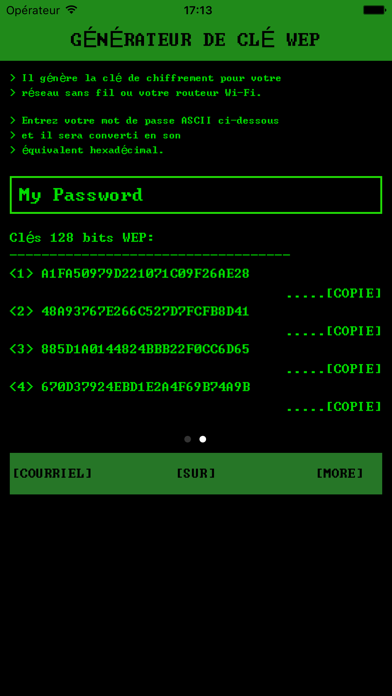 Screenshot #2 pour Générateur de passe Wifi - sécurisés WEP Keys