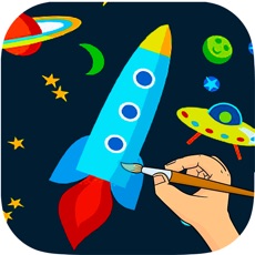 Activities of Outer Space Coloring Book -  Astronaut Alien Spacecraft Draw & Paint Pages Learning Games For Kids