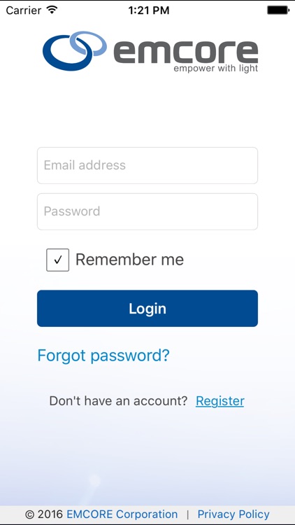 EMCORE Customer Portal App