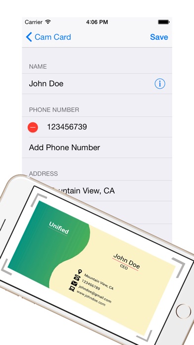 【图】Card Contact -best new card reader,scanner iPhone(截图2) 【图】Card Contact -best new card reader,scanner iPhone(截图2)