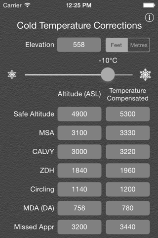 Aviation Cold Temperature Altitude Corrections screenshot 2