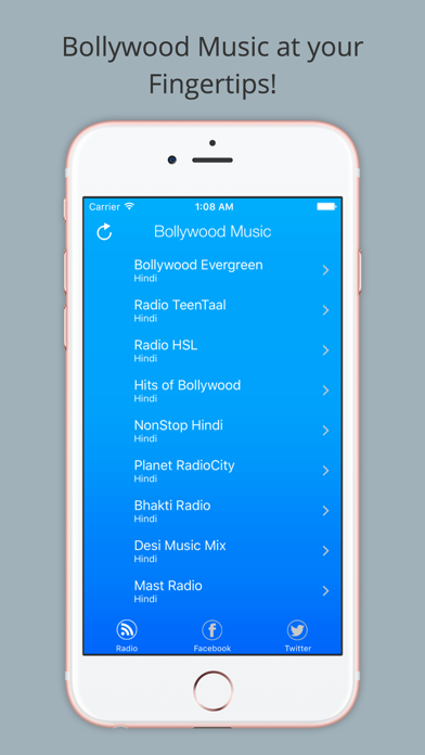 Bollywood Radio-Hindi Music iPhone screenshot