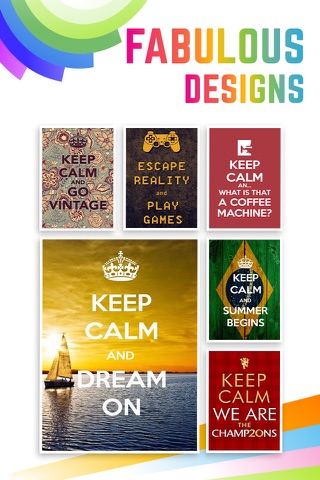Keep Calm And Carry On Wallpapers & Posters Creator with Funny Icons & Logos screenshot 2