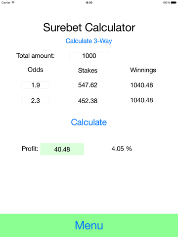 Surebet Calculatorのおすすめ画像1