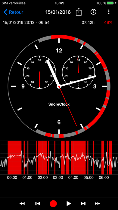 Screenshot #1 pour SnoreClock - Vous ronflez ?