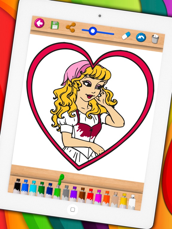 Cinderella Coloring book & Paint classic fairy tales for kids iPad screenshot