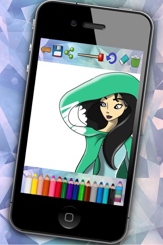 Paint magic ice princesses – coloring book for girls screenshot 3