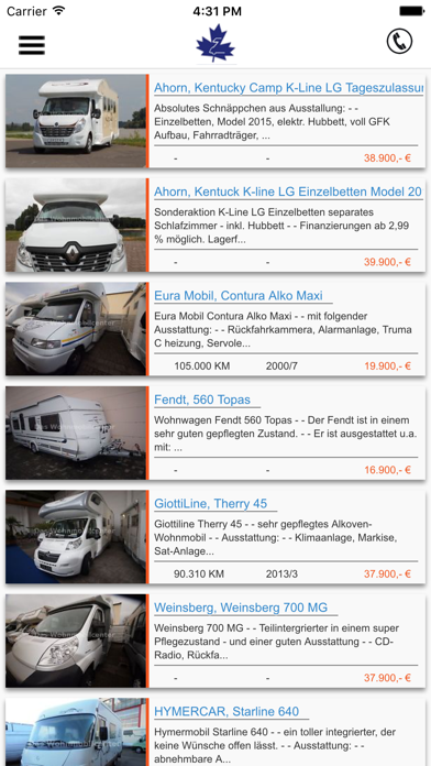 Screenshot #1 pour Ahorn Wohnmobile GmbH & Co KG