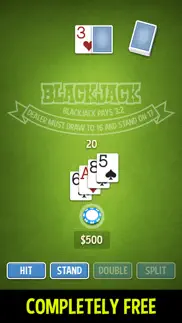 blackjack 21 - endless & free iphone screenshot 2