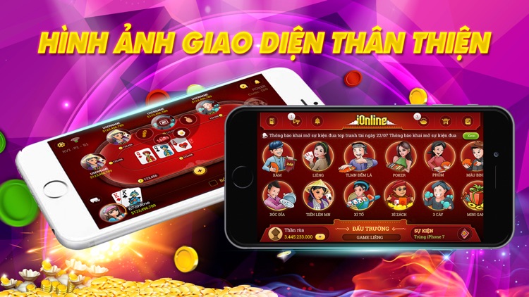 Game bai iOnline: Tien len, ta la online