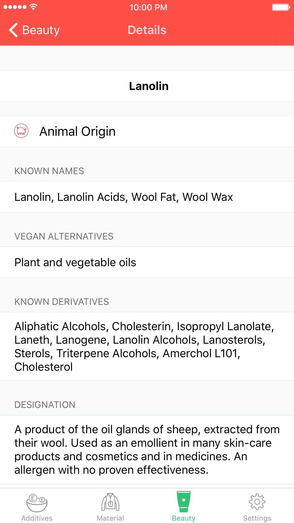 Vegsafe - Personal vegan pocket helper