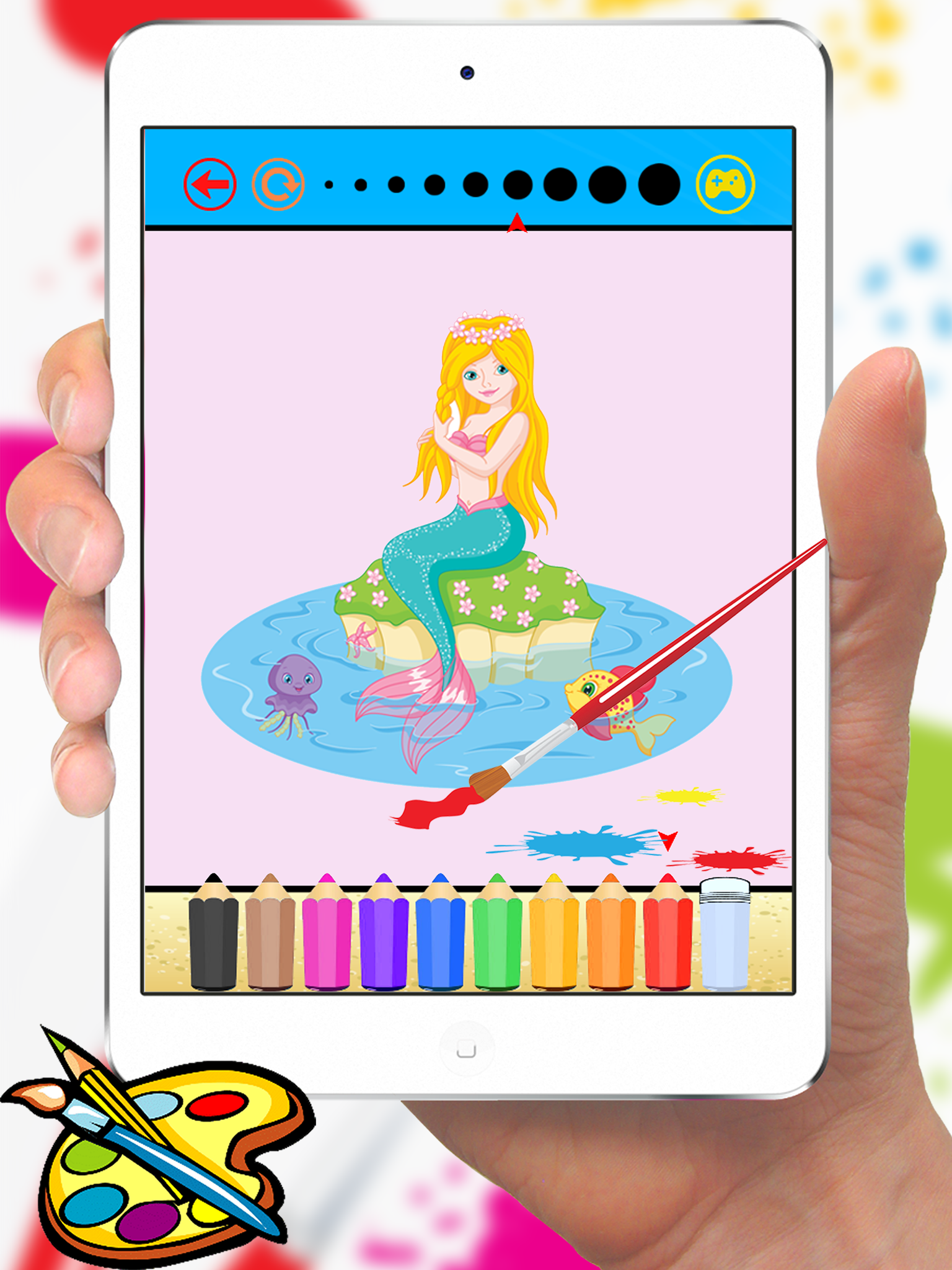 Mermaid & Sea Animal Coloring Book - Drawing for Kids Games screenshot 10