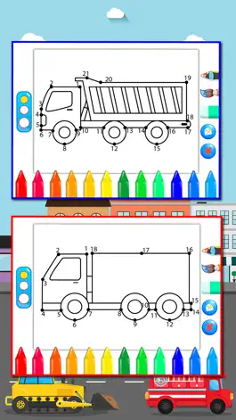 Game screenshot Trucks Connect the Dots and Coloring Book for Kids Lite mod apk