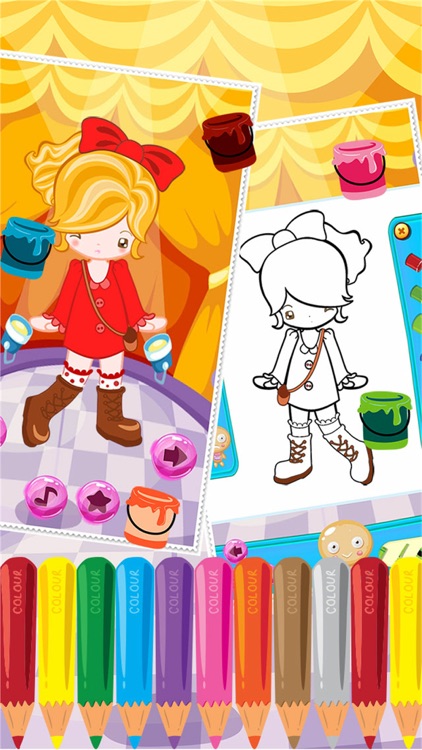 Little Girl Fashion Coloring World Drawing Educational Kids Game