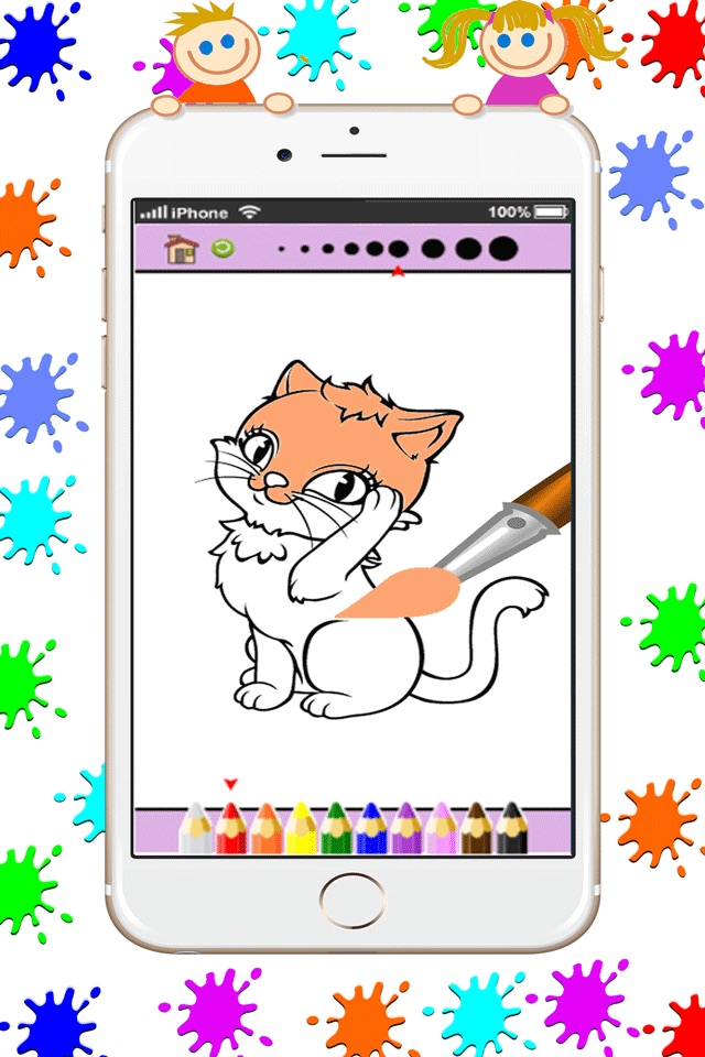 Kitty and Cat Coloring Book Game : Basic Start screenshot 4