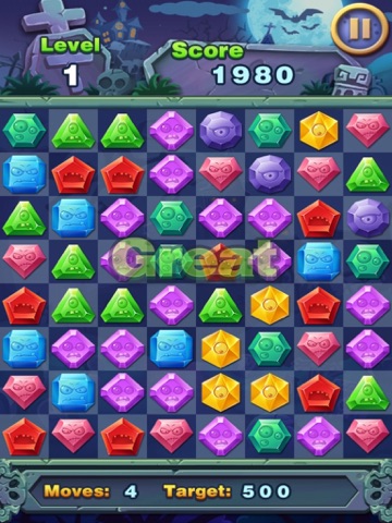 Screenshot #4 pour Match Jewel Pop Star - Puzzle Match-3 Jewel Star Zombie Edition
