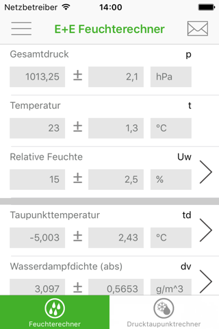 E+E Humidity Calculator screenshot 2