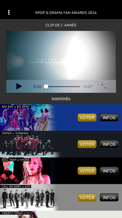 Screenshot #1 pour KPOP & DRAMA Fan Awards