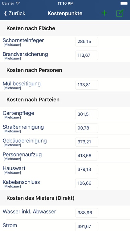Nebenkosten App