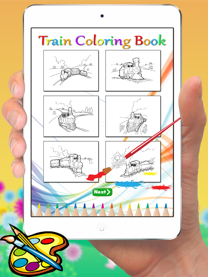 Train Coloring Book - Cute Drawing for Kids Free Games