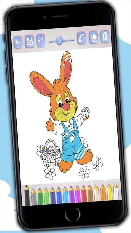 Color Easter eggs Paint bunnies coloring game for kids - Premium screenshot-3