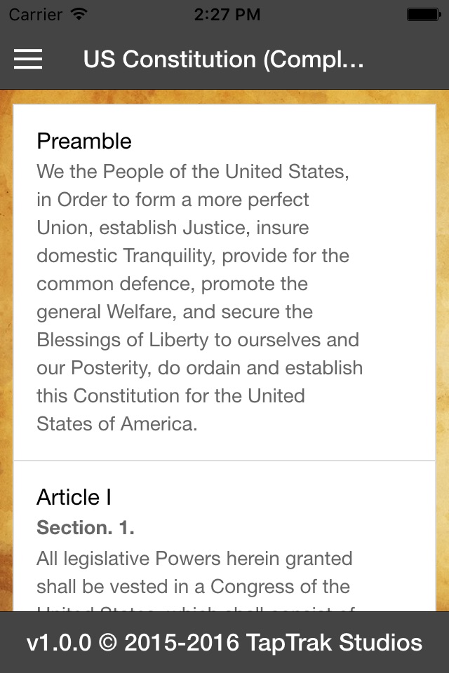 US Constitution - TapTrak Studios screenshot 3