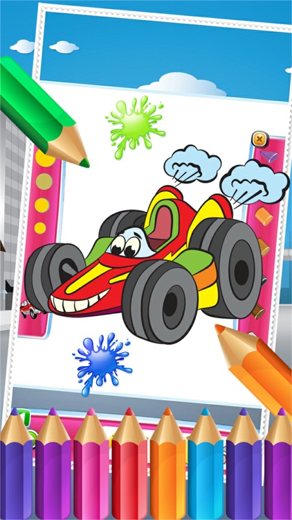 Car in City Coloring Book World Paint and Draw Game for Kids