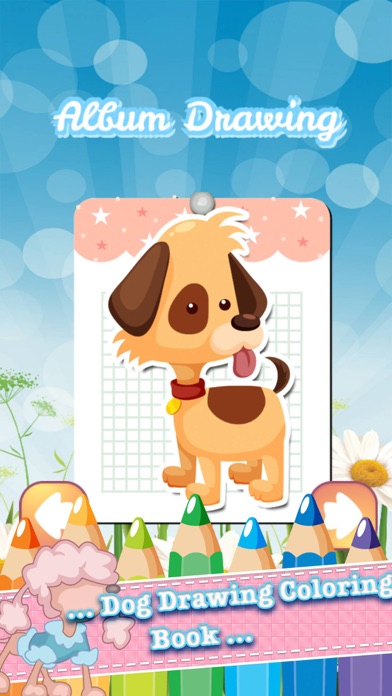 Dog Drawing Coloring Book - Cute Caricature Art Ideas pages for kids iPhone screenshot