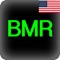 This app calculates, using United States standard units (inches and pounds), the basal metabolic rate and the daily recommended intake using the Harris-Benedict formulation
