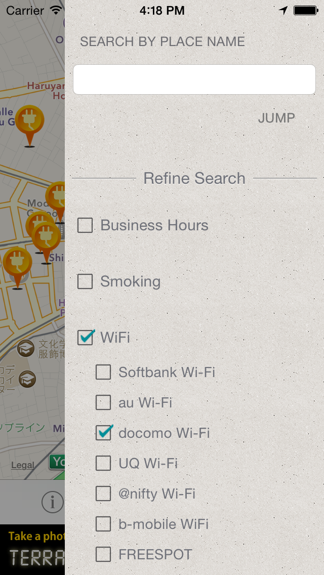 Mobile Charge and Free Wifi GPS-Search MAP！