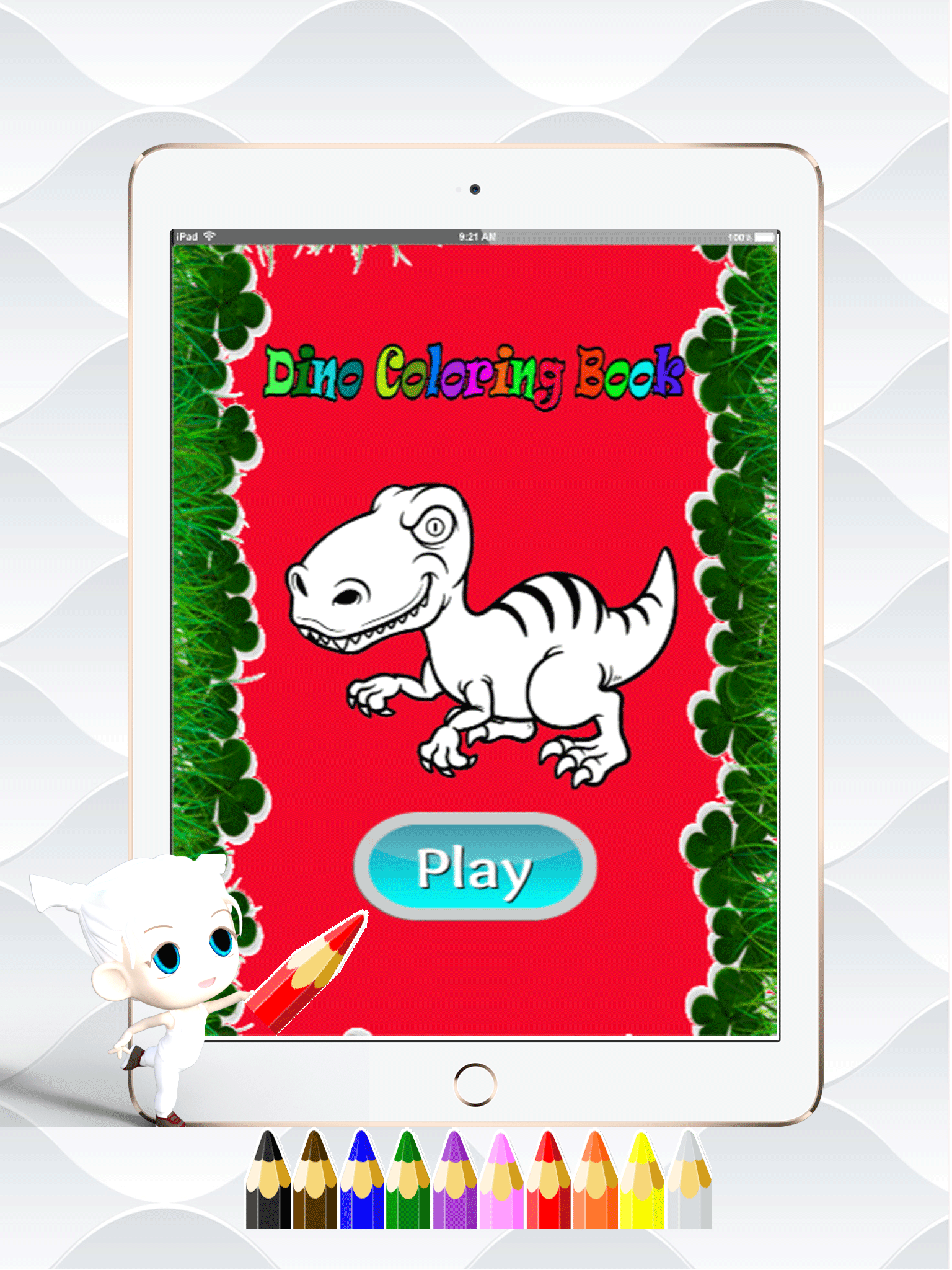 Dino Paint Drawing Color : Cute Caricature Art Idea Pages For Kids screenshot 5