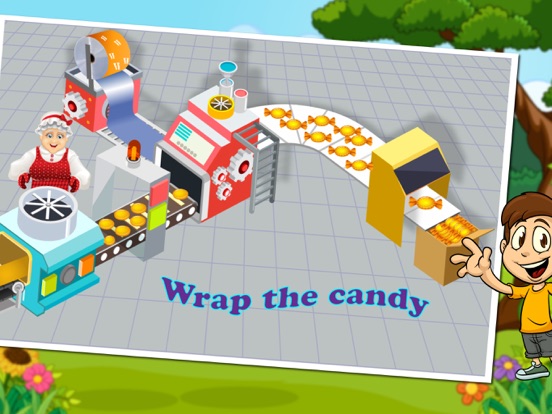 Granny's Candy & Bubble Gum Factory Simulator - Learn how to make sweet candies & sticky gum in sweets factory iPad screenshot