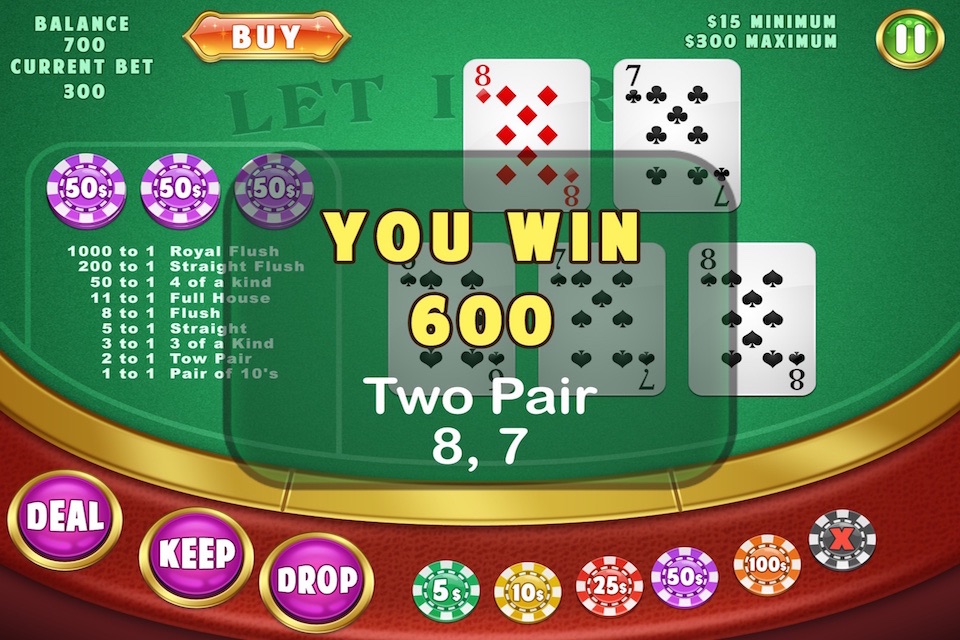 5 Card Video Poker Vegas Casino Plus Free Games screenshot 2