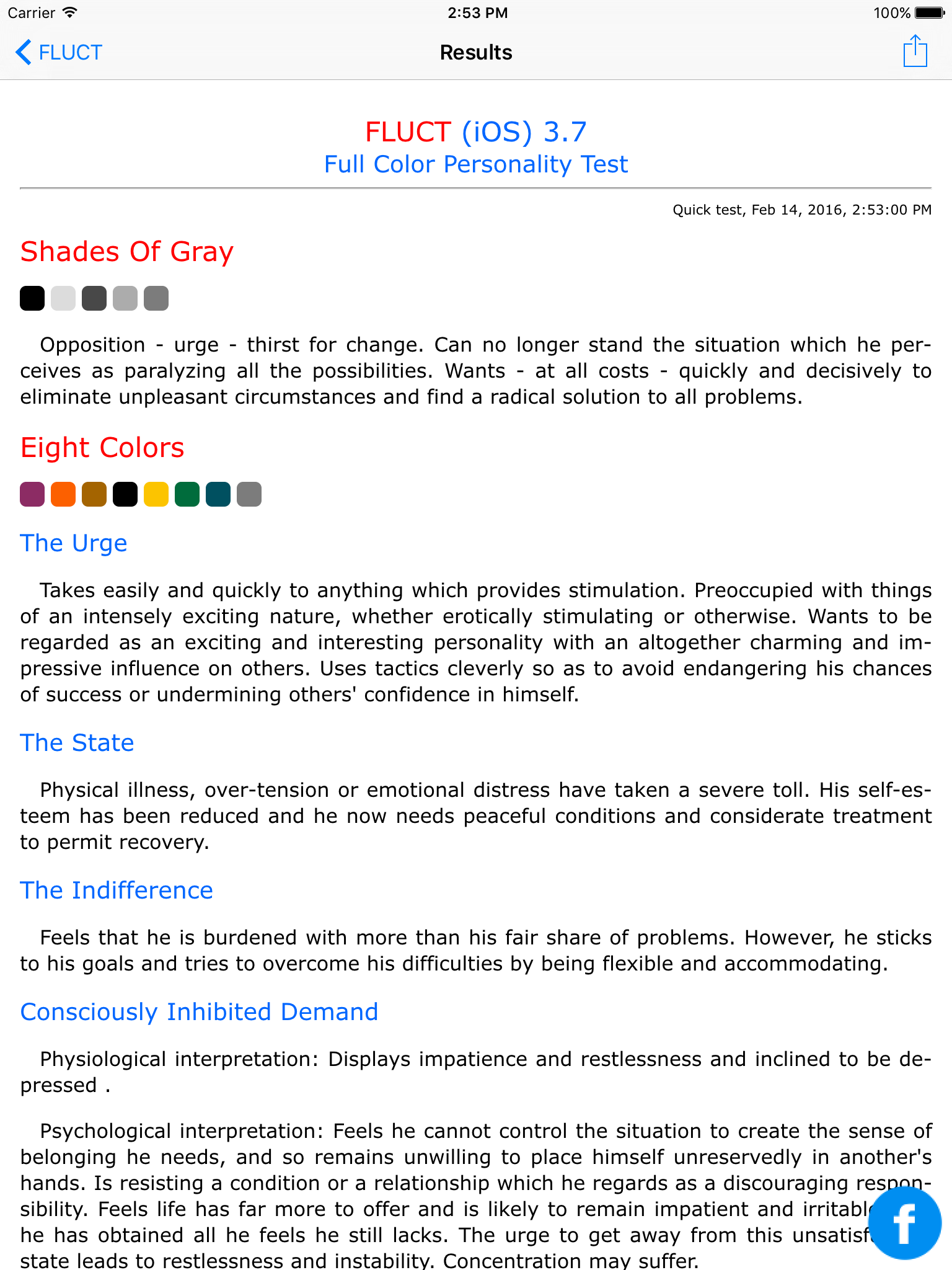 FLUCT - Full Color Personality Test