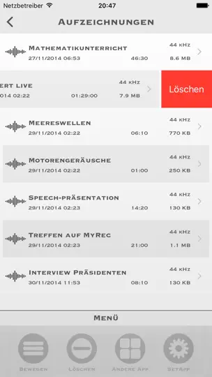 Screenshot von My Rec - Audio Aufnahmen auf dem iPhone 3