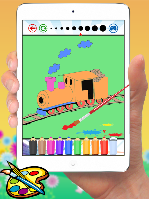 Train Coloring Book - Cute Drawing for Kids Free Games iPad screenshot