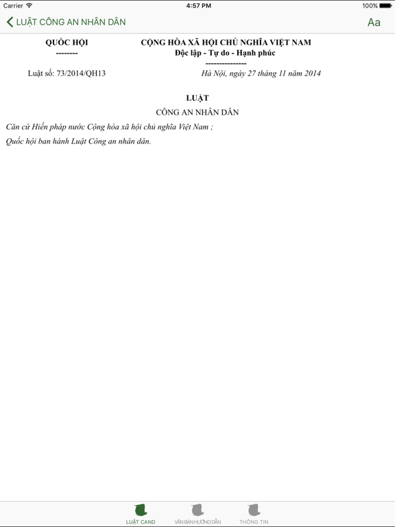 Screenshot #5 pour Luật Công An Nhân Dân 2014