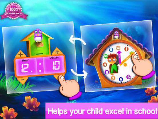 Telling the time - Teaching telling time with interactive clocks and fun games iPad screenshot 4 - Education app