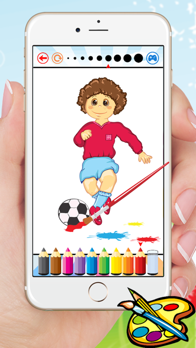 Sport Cartoon Coloring Book - Drawing for kids free games iPhone screenshot