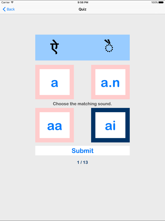 Hindi Vowels - Script and Pronunciation iPad screenshot